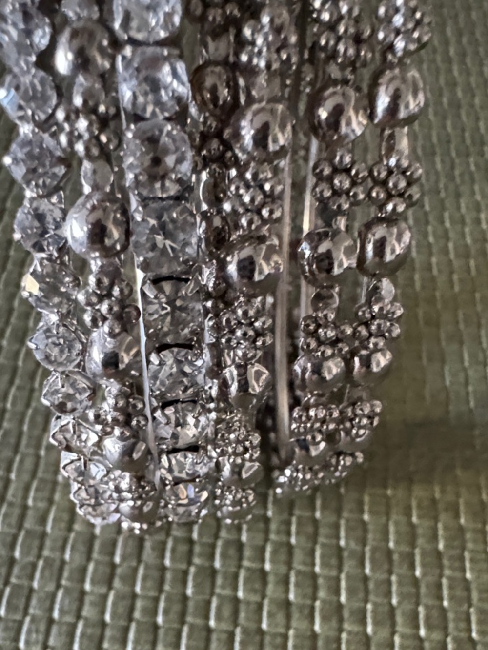 Silver Crystal Stackable Bangle Bracelet Set - Picture 3 of 3